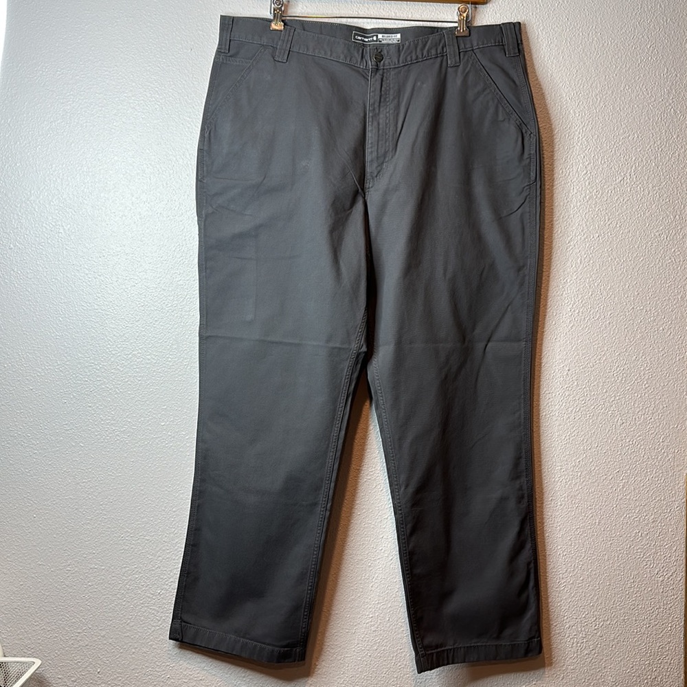 Carhartt Rugged Flex Relaxed Fit Pants 5 Pocket Work Utility Gray 42x32 - Picture 3 of 8